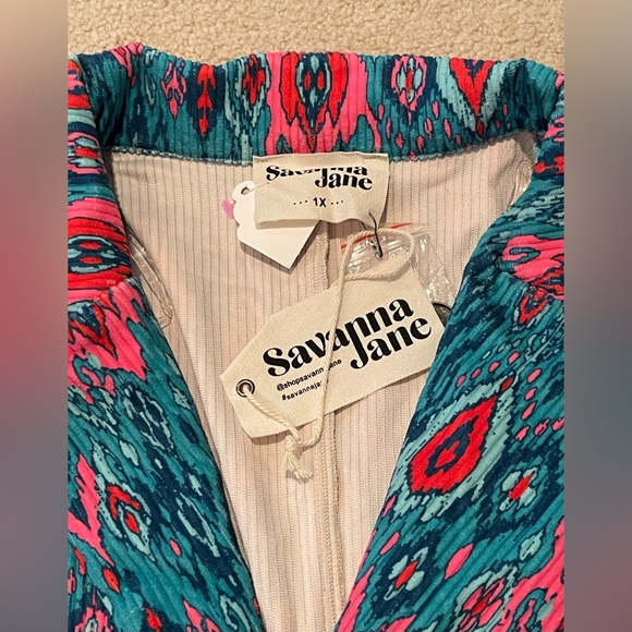 NEW - Savanna Jane Jacket - Blazer - Teal and Pink - Size: 1X - Picture 6 of 7